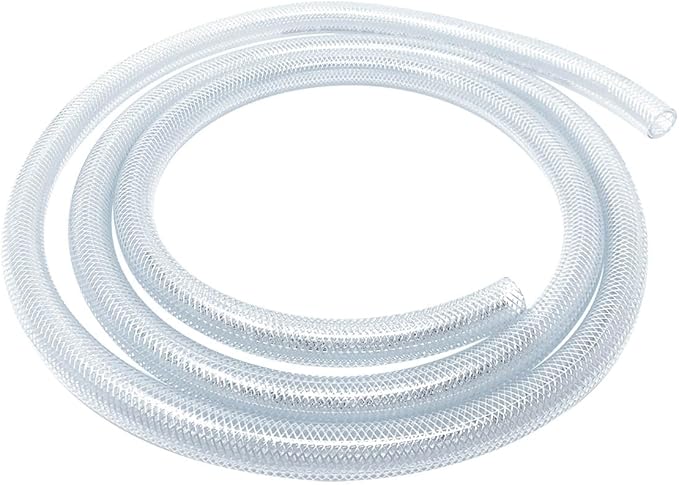 Gloxco Clear Braided PVC Tubing, Food Grade, Heavy Duty Reinforced Hose, 5/8" ID, 10 Ft Length