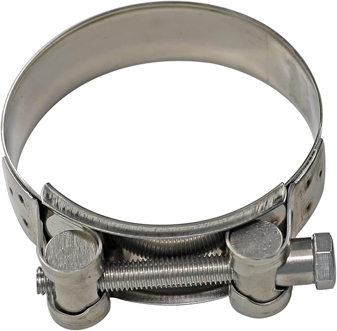 AKIHISA T-Bolt Hose Clamp,122-130mm OD Range 304 Stainless Steel Pipe Strap Clamp, Adjustable Heavy Duty Tube Clamp (2Pack, 4.80" to 5.12")