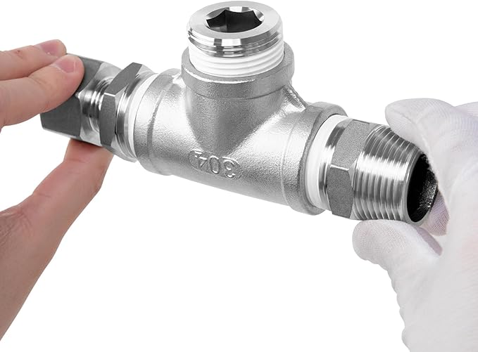 ChillWaves 304 stainless steel Pipe Fitting, Internal Hex Head Socket Pipe Plug Fitting，1/8" NPT Male，Thread Adapter(12-PACK)