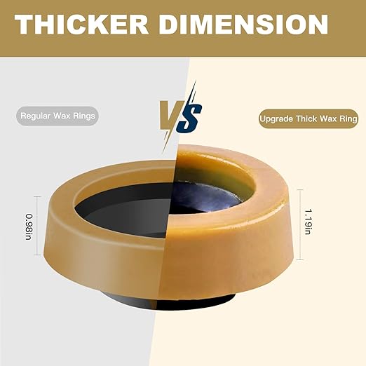 Extra Thick Toilet Wax Ring Replacement Kit, 2 Sets Wax Ring for Toilet For New Install or Re-seat, Universal Wax Ring Kit for Toilet with Flange and Bolts, Fits 3" & 4" Waste Lines, Easy Installation