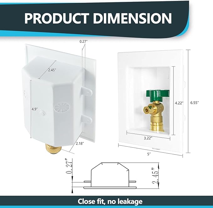 30-Pack Seelink Pre-Assembled Ice Maker Outlet Box, 1/2" PEX Crimp Inlet x 1/4" OD Compression Outlet, with Installed 1/4-Turn Ball Valve