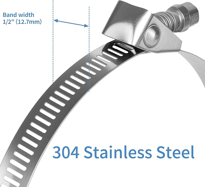 5PCS Heavy Duty Quick Release Hose Clamps,1"-4 1/2"(25-114mm) Stainless Steel Adjustment Range Large Quick Installation Worm Gear Clamps for Garden,Fuel Line,Pool,Automotive,Mechanical,Home