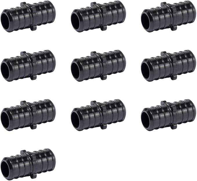 (Pack of 10) Topaipe 3/4 Inch PEX Poly Crimp Coupling, PPSU Crimp Coupling for Pipe, Plumbing Fittings, Poly Full Flow Fittings for PEX Tubing, ASTM F2159
