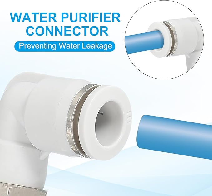 PATIKIL Push to Connect Fitting, 5 Pack Pneumatic Air Elbow Quick Connector 1/4"PT Male Thread x 10mm Tube 90 Degree Connect Tubing Elbow Air Tube Fitting Pneumatic Quick Adapter, White