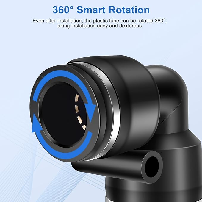 10 Pcs Push to Connect Fittings 1/2 Inch Tube OD x 3/8 Inch NPT Thread Pneumatic Male Elbow Quick Connect Air line fittings