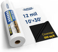 ALORAIR Crawl Space Vapor Barrier 12 mil 10'x30', Drop Cloth Vapor Barrier Covering for Crawlspace Encapsulation Moisture Control, Thick Plastic Sheeting Heavy Duty, Black and White Panda Film