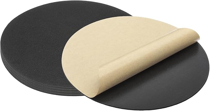 PATIKIL 8.7 Inch Diameter Lamp Base Felt 5Pack 2mm Thick Foam Adhesive Non-Slip EVA Protection Pad Mat for Lamp Furniture DIY Craft, Black