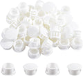 25 Pcs OD 0.5"(12.7mm) White Hole Knockout Locking Plugs,Plastic Nylon Round Drilling Hole Plugs,Flush Type Panel Round Snap in Fastener,Tube Fastener Cover for Furniture Insert End Caps