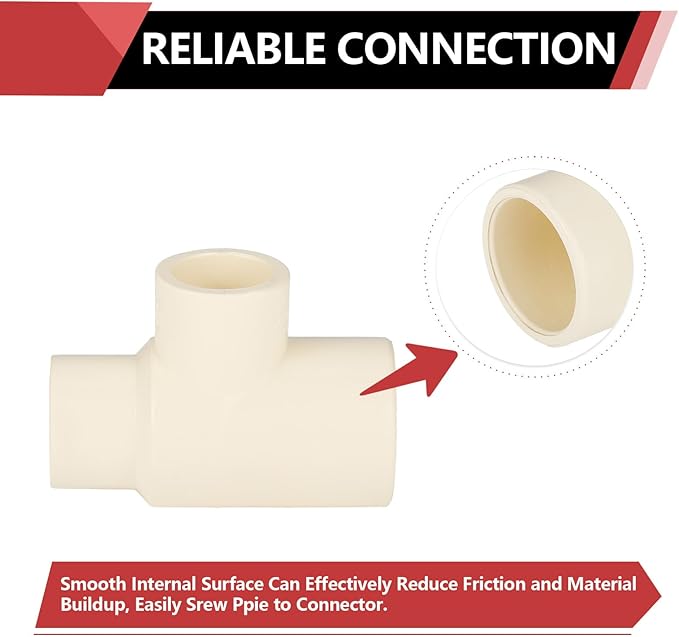 10-PACK EFIELD CPVC Tee Fittings,3/4"x3/4"x1/2" CPVC-CTS Slip Reducing Tee,(CPVC024-10)