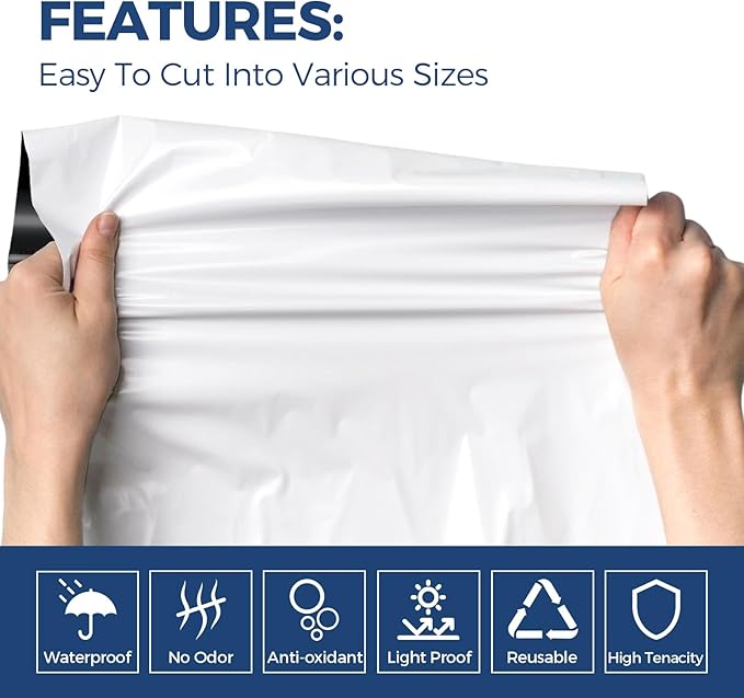 ALORAIR Crawl Space Vapor Barrier 14 mil 10'x50', Drop Cloth Vapor Barrier Covering for Crawlspace Encapsulation Moisture Control, Thick Plastic Sheeting Heavy Duty, Black and White Panda Film