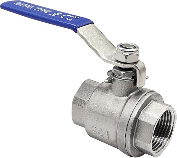 1-1/4" NPT Female 304 Stainless Steel Full Port Ball Valve with Blue Vinyl Handle 1000 WOG (1-1/4 inch)