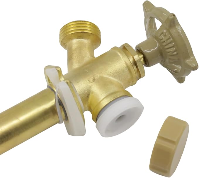 8 Inch Anti-Siphon Frost Free Sillcock Valve Multiturn 1/2 Inch NPT, 3/4 Inch Hose Bibb, Brass Body,Brass Valve 8 inch Length