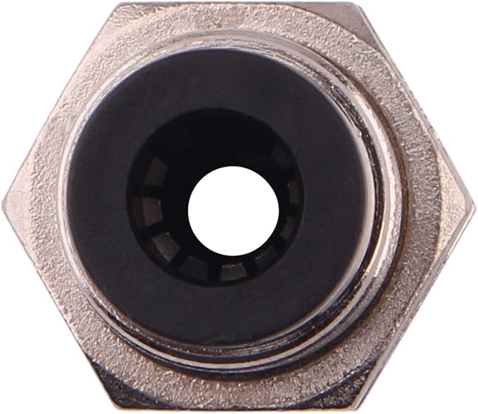 Bulkhead Union Push to Connect Tube Fitting 1/4 Inch Tube OD Double Threaded (5 Packs)