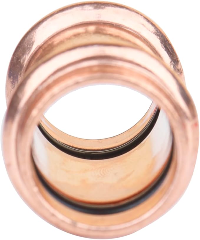WHK 12 Packs Copper Pro Press 1/2" Press Propress x 1/2" Copper coupling Adater Fittings Connect Cooper Pipe (Lead-Free,No Stop)