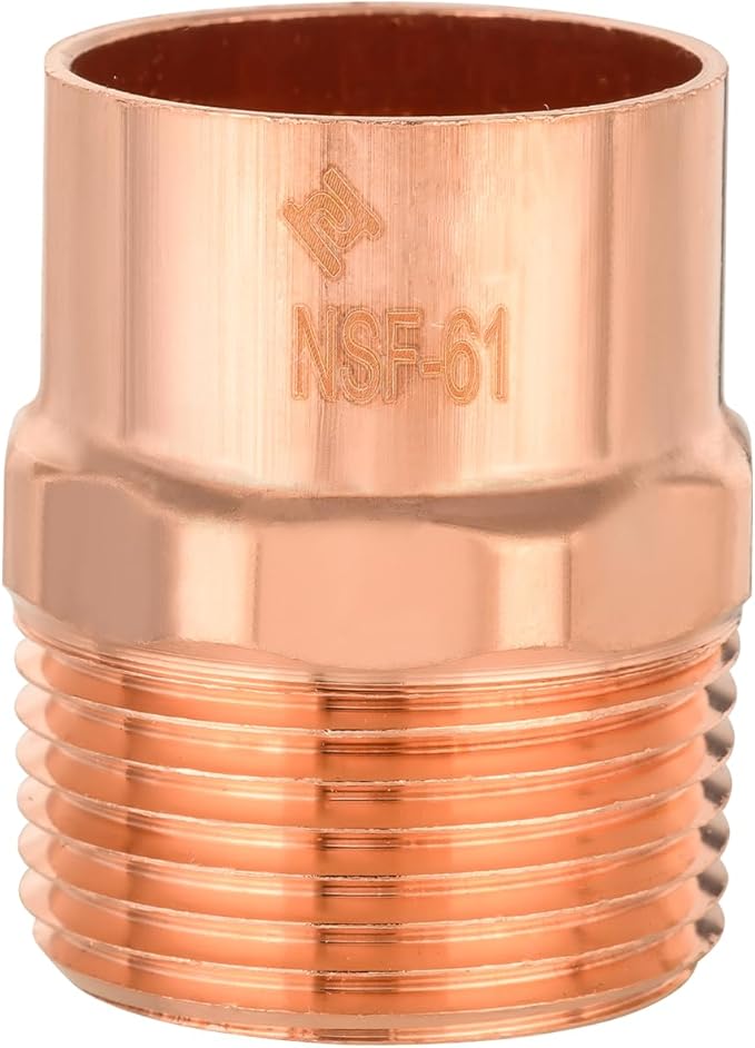 EFIELD 2-Inch Copper Male Adapter C x MNPT, LF Copper Plumbing Fittings with Sweat Solder X MNPT Connection (2-inch),(COPPER121)