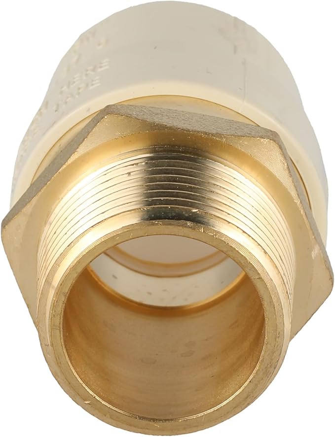 (Pack of 100) EFIELD 3/4"CPVC X 3/4"Male Thread NPT Transition Coupling,Brass Adapter Pipe Fitting (Male NPT x CPVC),(CPVC056-5-100PCS)