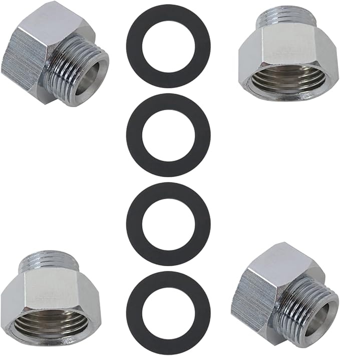 Xspeedonline Heavy-Duty Stainless Steel Pipe Adapter 4-Pack, 1/2" Female to 3/8" Male