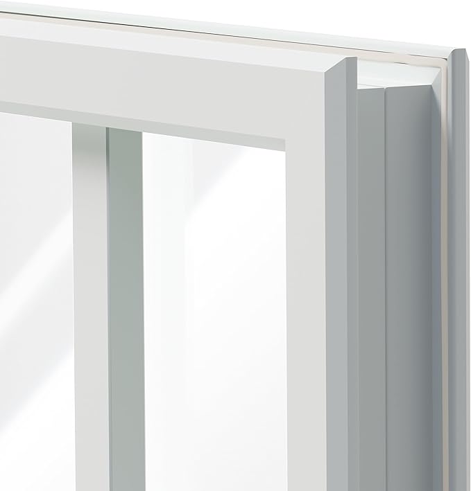 Entry Door Glass Inserts Replacement, 22" x 36", 9-Lite Clear Tempered Glass Insert Kit with White Frame, for Exterior Front Door.