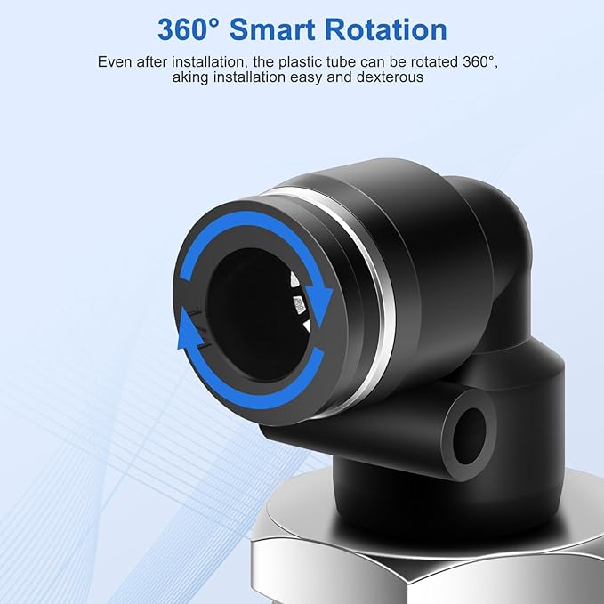 10 Pcs Push to Connect Fittings 1/4 Inch Tube OD x 1/2 Inch NPT Thread Pneumatic Male Elbow Quick Connect Air line fittings