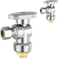 HeSun 100-PCs Push-Fit Angle Stop Valve, 1/2" Push x 1/4" OD Compression Angle Stop, 1/4 Turn Water Shut Off Valve for Bathroom with Disconnect Clip Tool