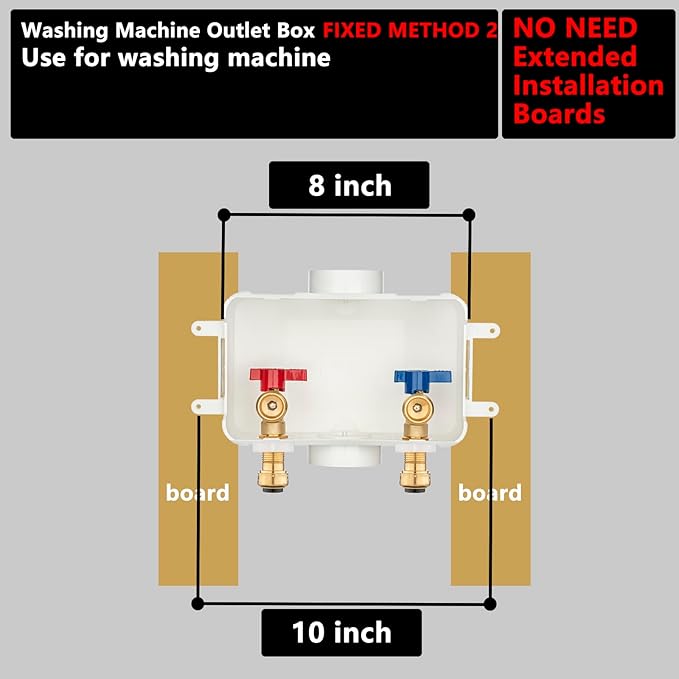 (1 Pack) Lidertik Washing Machine Outlet Box Push to Connect with Center Drain, Inlet 1/2 inch Push to Connect x Outlet 3/4 inch Male Thread LI-XYJH-550-LK