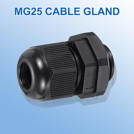 MECCANIXITY 4 Pcs M25 Cable Gland, 13-18mm Wire Hole Waterproof Nylon Joint for Cable Fixing, Wiring, Repairing, Gland Replacement, Electrical Appliances, Black