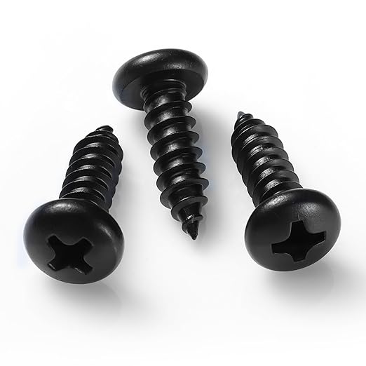 #8 x 5/8 Inch Pan Head Wood Screws, Phillips Drive, Black Oxide Stainless Steel 304 (18-8), Self Tapping for Wood, Sheet Metal Screws, 100 Pack