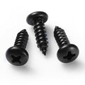 #8 x 5/8 Inch Pan Head Wood Screws, Phillips Drive, Black Oxide Stainless Steel 304 (18-8), Self Tapping for Wood, Sheet Metal Screws, 100 Pack