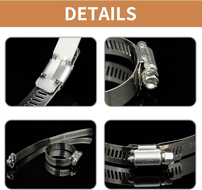 Hose Clamp, 80 Pack Stainless Steel Hose Clamps Worm Gear Fuel Line Pipe Clamps, 13-19mm (1/2-3/4 inch)
