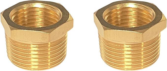 YOUHO 3/4 to 1/4 reducer Brass Threaded Pipe Fitting 3/4 NPT Male x 1/4 NPT Female Hex Bushing Adapter (Pack of5)
