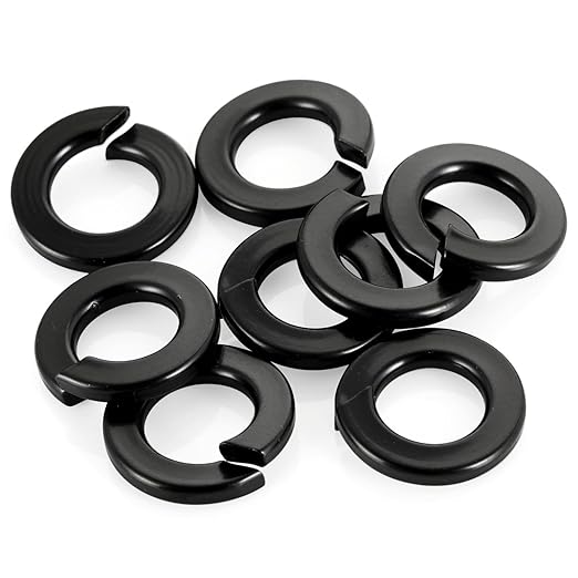 M12 Black Spring Lock Washer, 304 Stainless Steel, Black Coating Split Lock Washer Elastic Gasket, for Screws Fasteners, 20 PCS