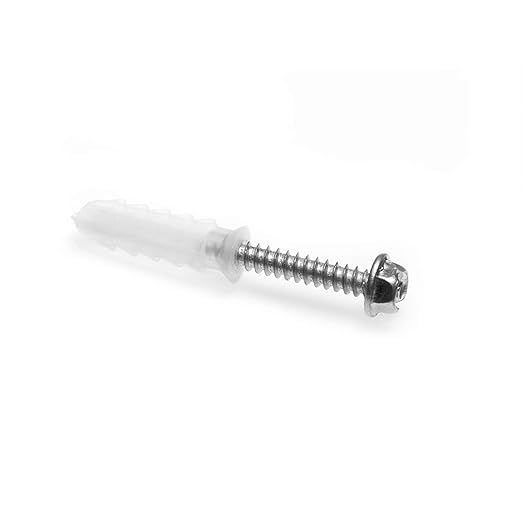 THE CIMPLE CO Ribbed Plastic Conical Anchors and Screws - for Concrete, Stucco, Brick, Drywall, and Similar - Kit of 100 Screws, and 100 Anchors