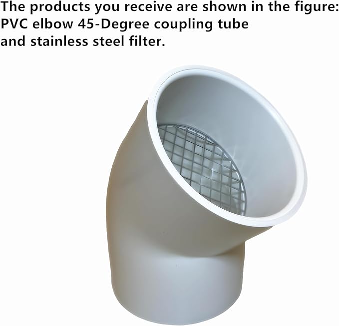 PVC Vent Cap 1 pcs 45-Degree for 3" Schedule 40,PVC Termination Cap,Vent Cover Screen,Round Furnace PVC Pipe Stainless Steel Roof Vent Cap,Installation not Required That PVC Elbow,or Coupling