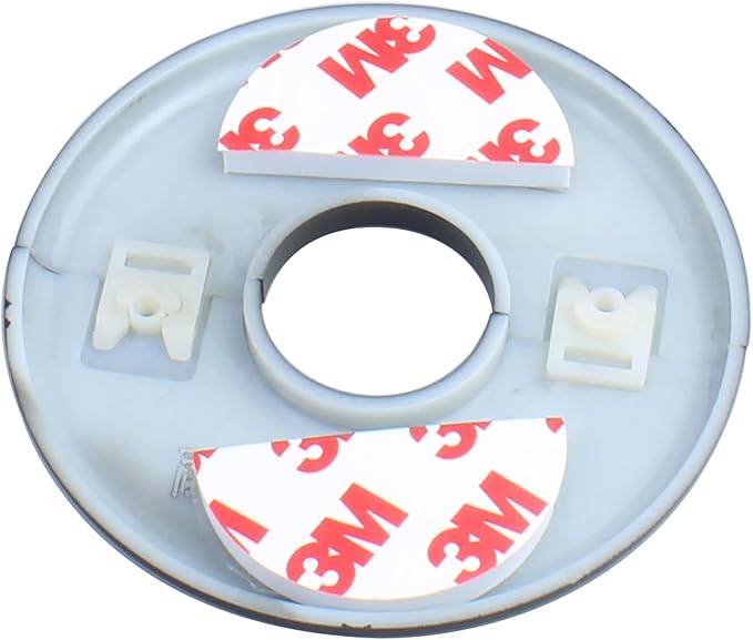 FDXGYH 2 Pcs ID 1-1/3 Inch ABS Wall Split Flange Self-Adhesive tape Round Escutcheon Plate Cover for Water Pipe Faucet Decoration Accessories [Black]