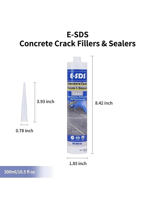 Cement Crack Filler Outdoor Waterproof Concrete Repair Sealant, Polyurethane Adhesive Sealant Self-Leveling Driveway Crack Filler Crack Flexible Concrete Patch Gray 10.5 fl. oz (3 Pack)