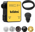 Garbage Disposal Air Switch Kit Dual Outlet Sink Top Waste Disposal Stainless Steel Black On/Off Air Button Food and Waste Disposals Part by Briidea, UL Listed