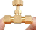 2 Pack Brass Replacement Control Needle Valve 1/4" OD Compression X 1/4" OD Compression
