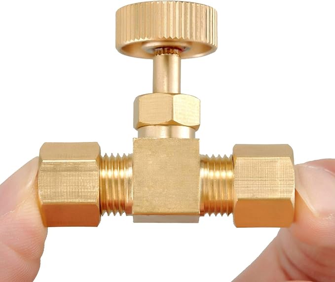 Premium Brass Replacement Control Needle Valve 1/4" OD Compression X 1/4" OD Compression