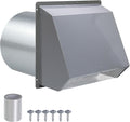 6 Inch Hooded Wall Vent with Screen and Damper,6 Inch Exhaust Vent Cover Cap for Outdoor Kitchen Range Hood Dryer Ventilation,Outside Wall Mount Extractor for House Air Exhaust,Galvanized Steel,Gray