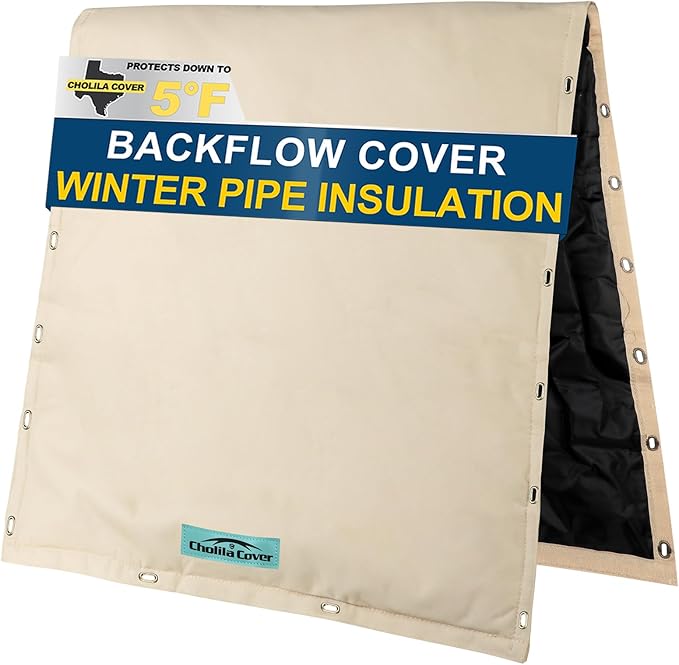 Backflow Preventer Cover Insulated 30"W x 30"H for IN-WALL Pipes with Aluminum Foil Backflow Insulation Cover with Thicker 7 Layers Fabric, Sprinkler Covers for Outside Pipe Traversable