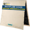 Backflow Preventer Cover Insulated 24"W x 24"H for IN-WALL Pipes with Aluminum Foil Backflow Insulation Cover with Thicker 7 Layers Fabric, Sprinkler Covers for Outside Pipe Traversable