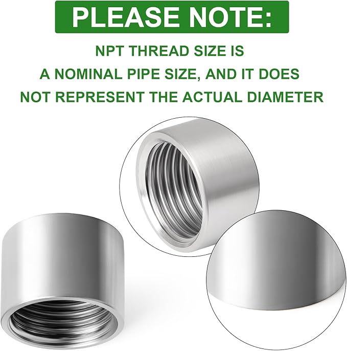 TAISHER 2PCS 304 Stainless Steel Cast Pipe Fitting, Coupling, 1-1/2" x 1-1/2" NPT Female Threaded