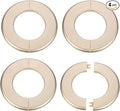 HARFINGTON 4pcs Wall Split Flange 78mm/3.1" Self-Adhesive Plumbing Cover Plates ABS Plastic Round Escutcheon Plate Buckle Design for Water Pipe Bathroom Kitchen Decoration, Gold Tone