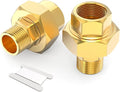 GASHER 2PCS Brass Union，1/4" NPT Male x 1/4" NPT Female Pipe Fitting
