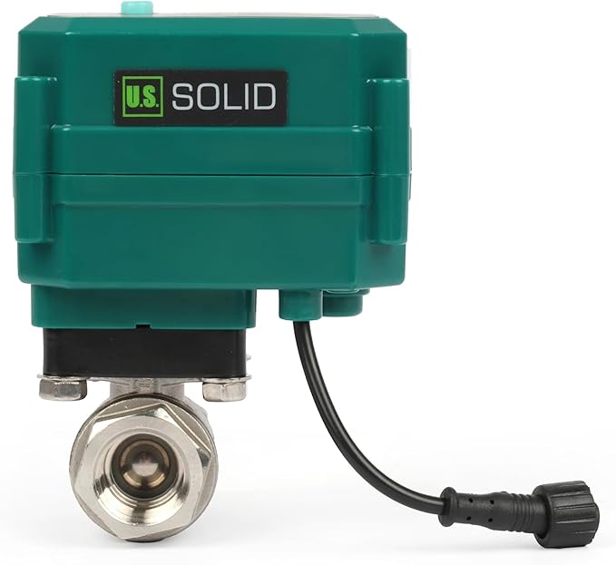 U.S. Solid 1/2" Smart Motorized Ball Valve - Stainless Steel Remote App Mobile-control Electrical Ball Valve with Manual Switch, Plug Connection