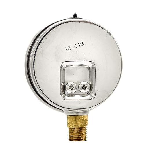 PIC Gauge PRO-201L-254L 0-800 PSI Pressure Gauge, 2 1/2" Dial, 1/4" Male NPT Connection, Bottom Mount, Dual Scale, Glycerin Filled, Stainless Steel Case/Bezel, Brass Internals & Plastic Lens