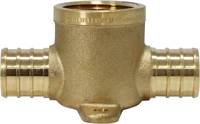 XFITTING Barb Crimp Pex 3/4 inch x 3/4 inch x 3/4 inch Female NPT Tee, Pex Female NPT Tee, 26-2-6=5XX, 5 Pieces
