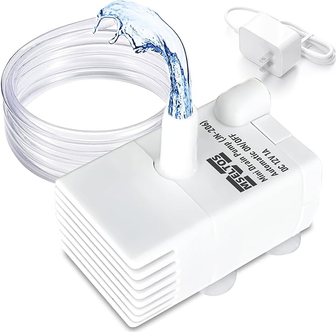 Automatic Small Sump Pump with Water Sensor, 8 FT Lift 70 GPH 115V/230V Mini Condensate Pump with Float Switch, Water Removal for Dehumidifier, Air Conditioner, Ice Maker, Basement, Auto On Off