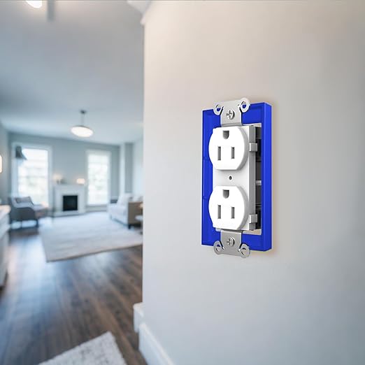 3 PCS 1/4" Single Gang Outlet Box Extenders with 6 Screws - Electrical Outlet Extender Receptacle Box Extenders for Electrical Outlet Switches, Blue