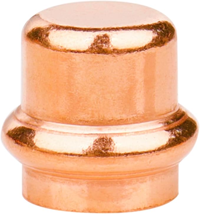 WHK 12 Pack 1/2 Inch Press Propress Copper End Cap Press Pro Press 1/2" Cooper End Plug Press Fittings Copper Pipe End Cap(Lead-Free)